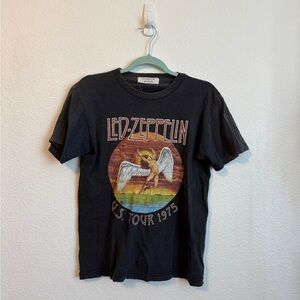 Free People - Led Zeppelin U.S. Tour 1975 Black T-Shirt - Small